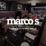 Mercure Leicester The Grand Hotel, Marco's New York Italian logo over an image of the restaurant