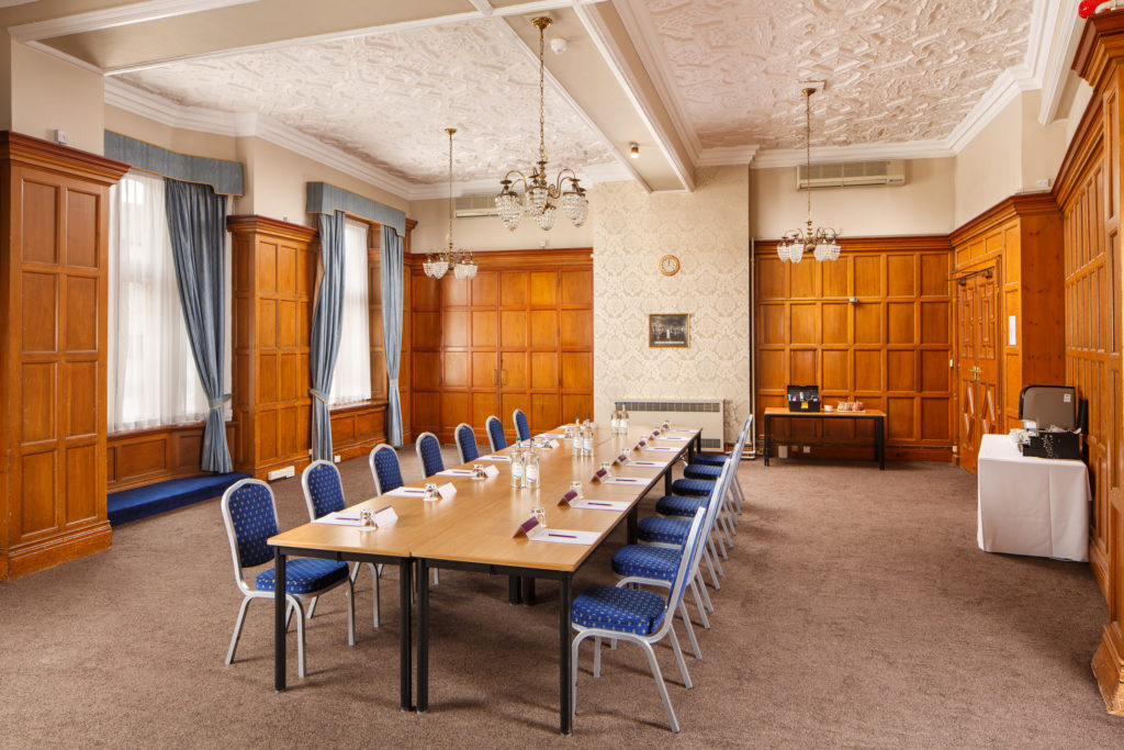 Mercure-Leicester-The-Grand-Hotel-Meetings-Tudor-Room-03-LR-15082019 Tudor meeting room setup at Mercure Leicester The Grand Hotel